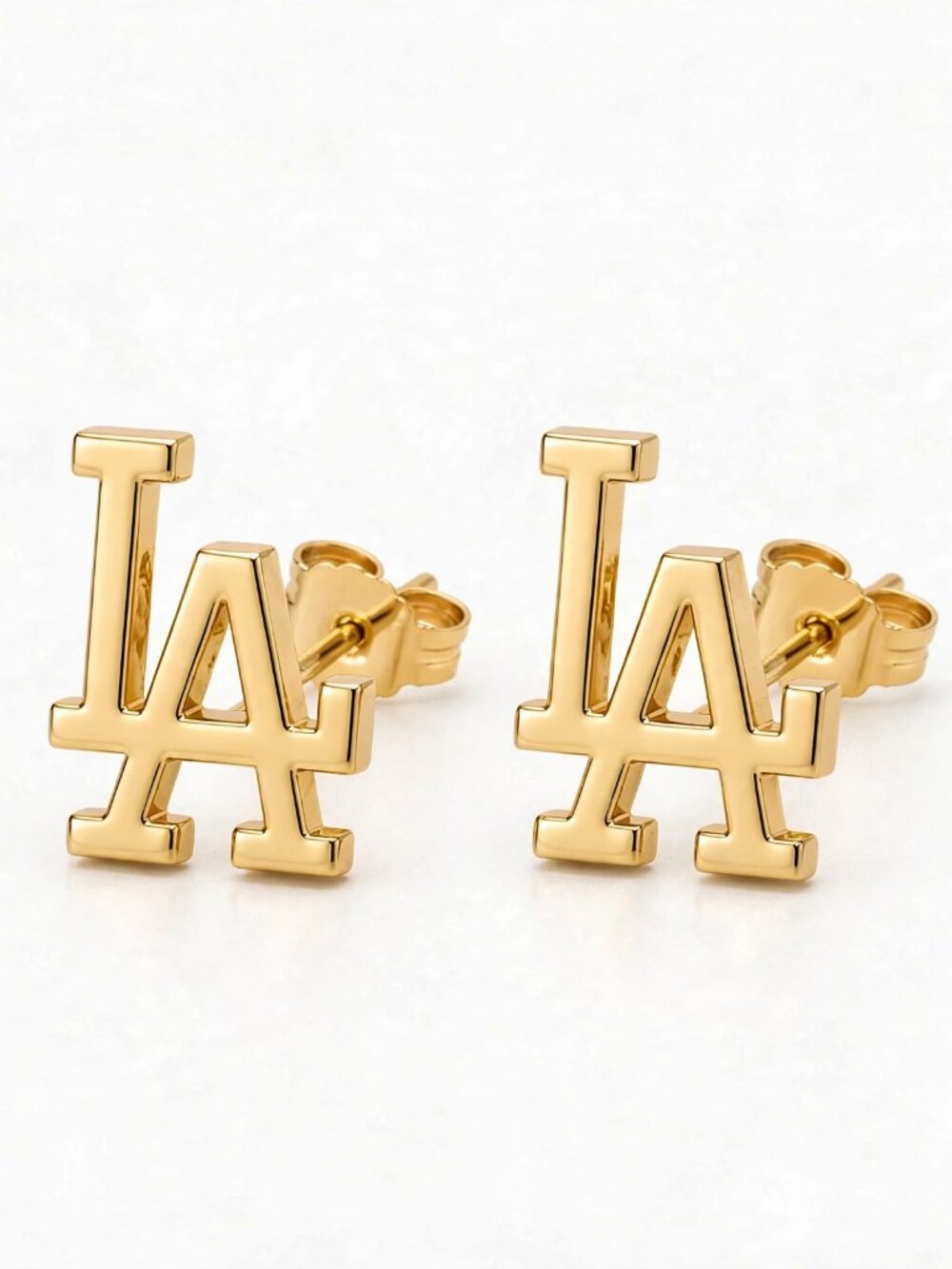 LA Earrings / LA Dodgers Earrings / Baseball Earrings - Gold Studs - Unisex
